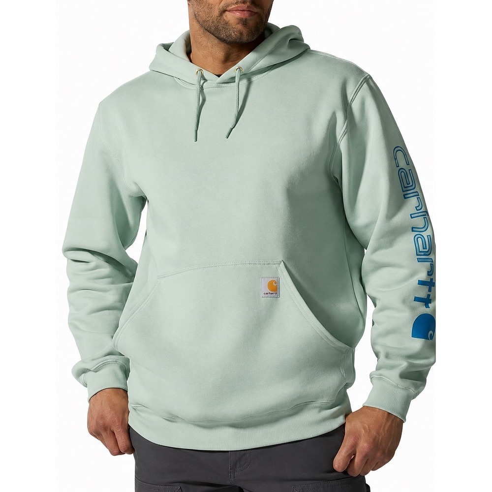 Carhartt Mens K288 Loose Fit Midweight Logo Hoodie Seabrook Green Small NWT